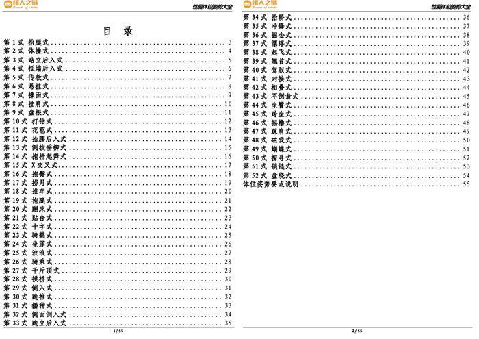 橙人之谜《性爱体位姿势大全》萌版52式讲解 动漫版科普书籍 两性指导手册 PDF