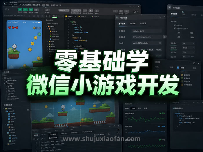 独立开发者进阶:野生程序君《零基础学微信小游戏开发》编程小白的实战导向课程 MP4