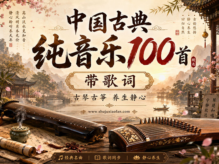 中国古典纯音乐100首带歌词 古琴古筝琵琶等传统乐器的经典曲目 放松身心 缓解压力 FLAC LRC