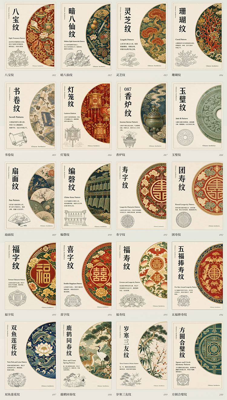 中国传统纹样素材库 散落千年的中国纹样整理发布 PNG高清图+详情中文介绍