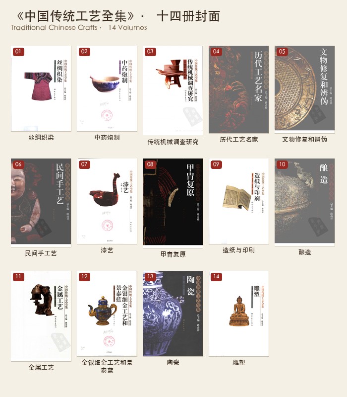 《中国传统工艺全集》14册合集 大型系统性学术工程丛书 传统工艺古籍书单全套梳理 PDF