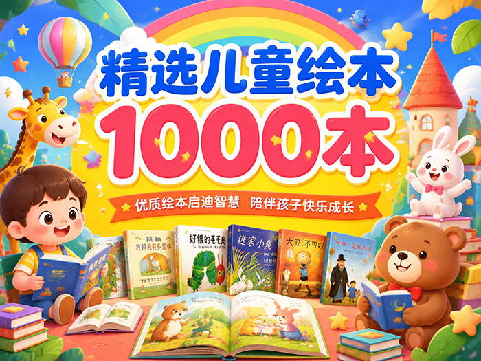 《精选儿童绘本1000本》上千本中外经典绘本一次性打包 从低幼启蒙到幼小衔接 适用 0–8 岁孩子 PPT