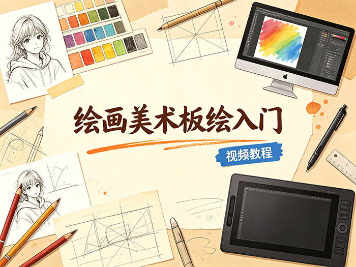 绘画美术板绘入门 视频教程 零基础系统板绘课程 从入门到独立创作 MP4