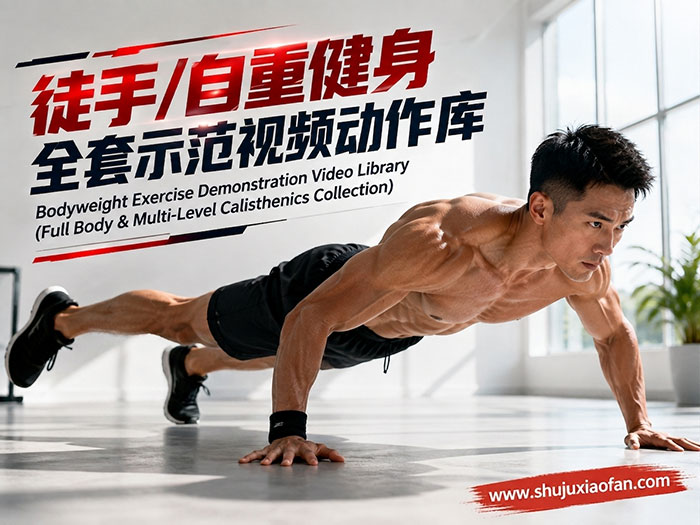 【多种难度合集】徒手/自重健身全套示范视频动作库（130+全部位高清示范） 标准动作大百科 MP4