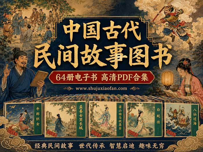 国学经典宝藏!《中国古代民间故事图书》64册电子书(高清PDF合集)神话传说与历史典故一次看够