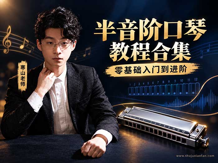 【寒山老师】半音阶口琴教程合集・零基础入门到进阶|基础+技巧进阶+震音专项 一站式学会 MP4