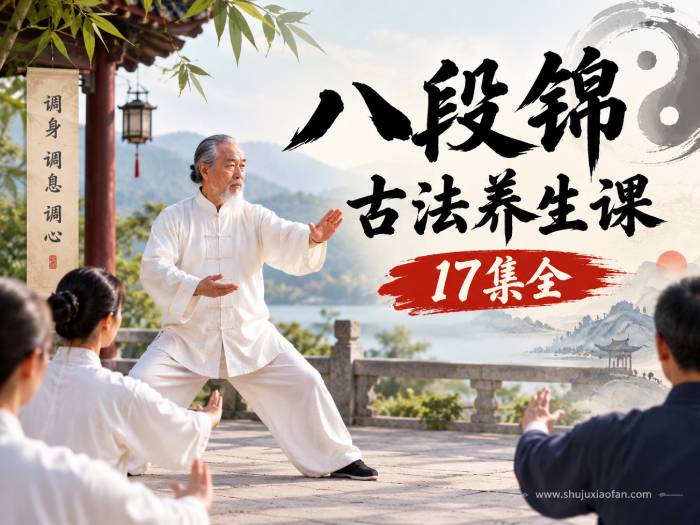 八段锦古法养生课17集全:太极文武八段锦教学+呼吸法+站桩+推腹法,零基础入门,告别亚健康、回春抗老 MP4