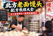 北方老面馒头配方教程大全：手工家常馒头+商用机器馒头｜零基础学会发面兑碱开花馒头花卷窝窝头全套做法 MP4